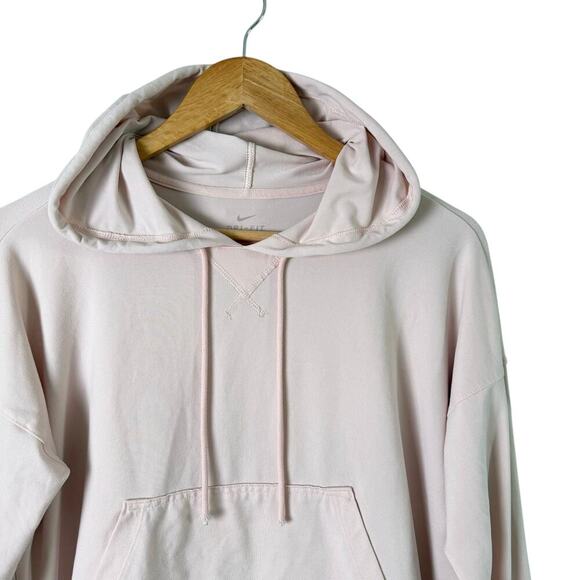 Nike Dri-Fit Blush Pink Cropped Hoodie Sweater Relaxed Fit Soft Stretchy, Medium - Picture 3 of 10